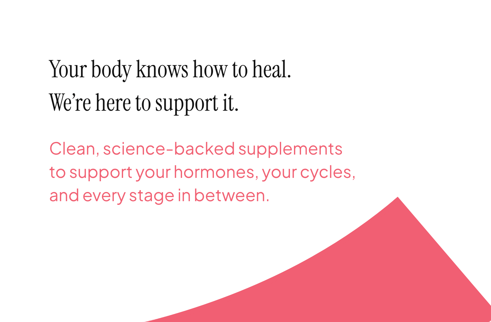 Fully Functional Therapeutics homepage hero — women's hormonal health supplements, clean and science-backed